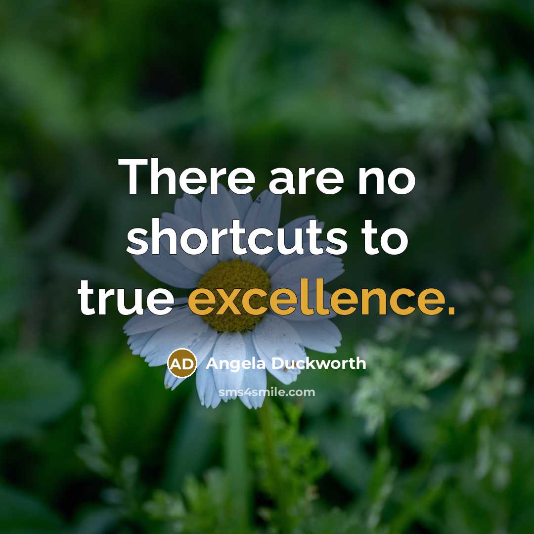 “There are no shortcuts to true excellence.” quote by Angela Duckworth
