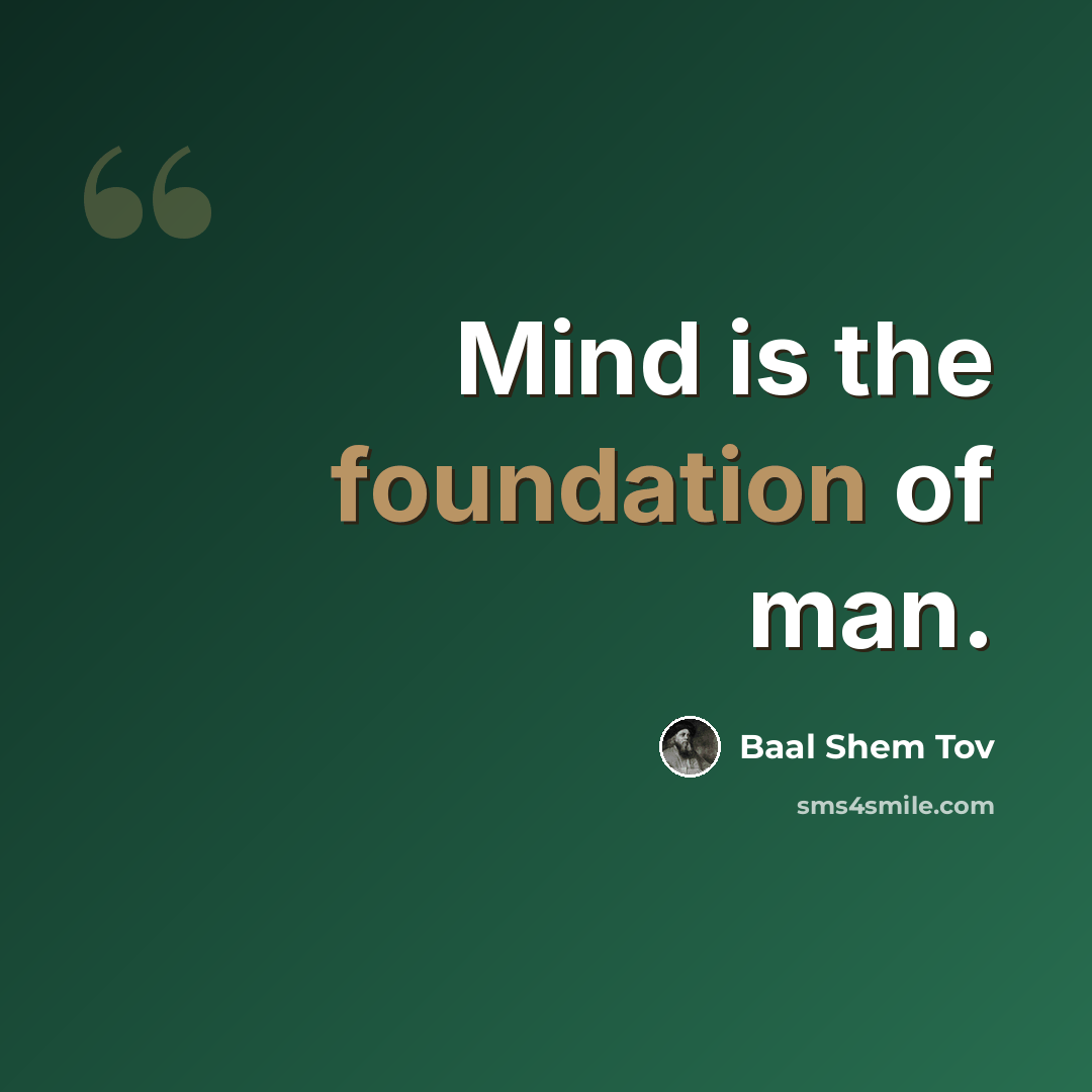 “Mind is the foundation of man.” quote by Baal Shem Tov