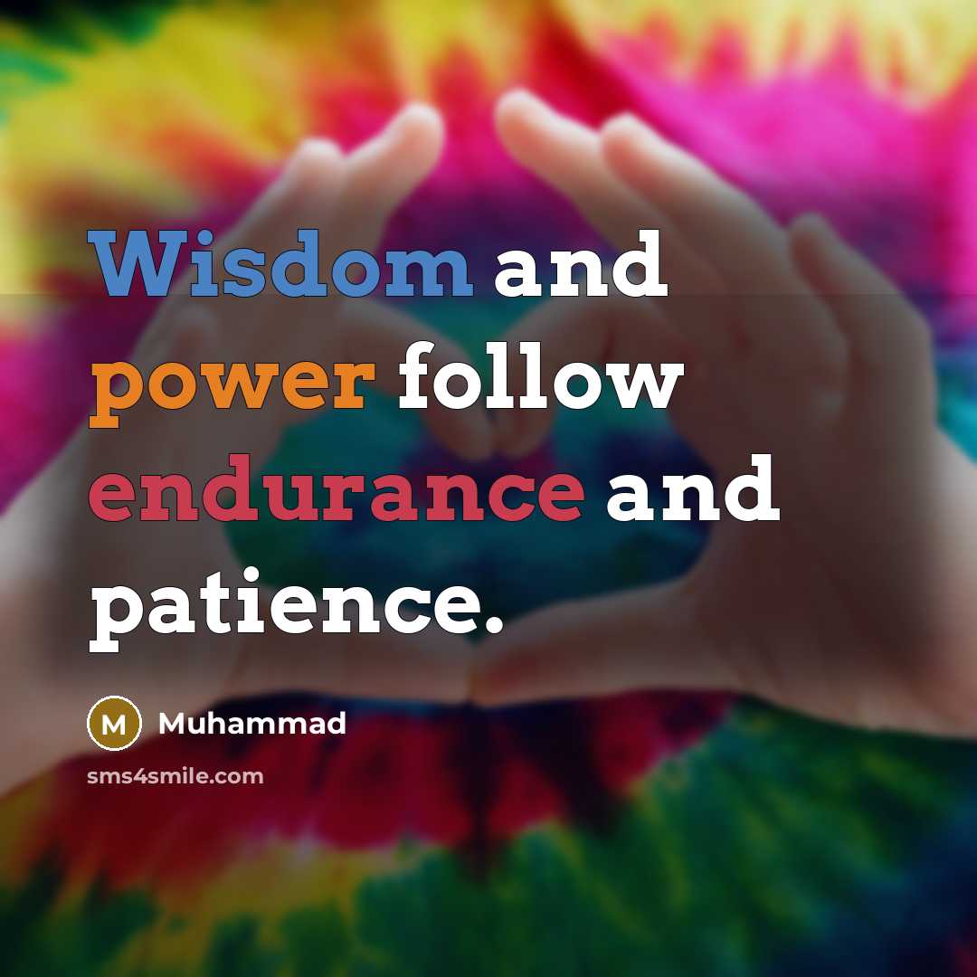 “Wisdom and power follow endurance and patience.” quote by Muhammad