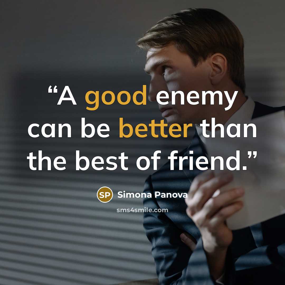 “A good enemy can be better than the best of friend.” quote by Simona Panova
