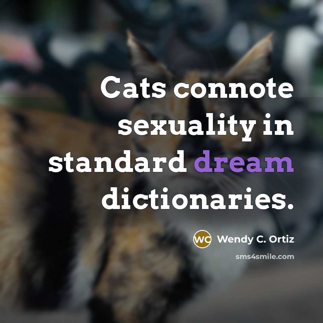 “Cats connote sexuality in standard dream dictionaries.” quote by Wendy C. Ortiz