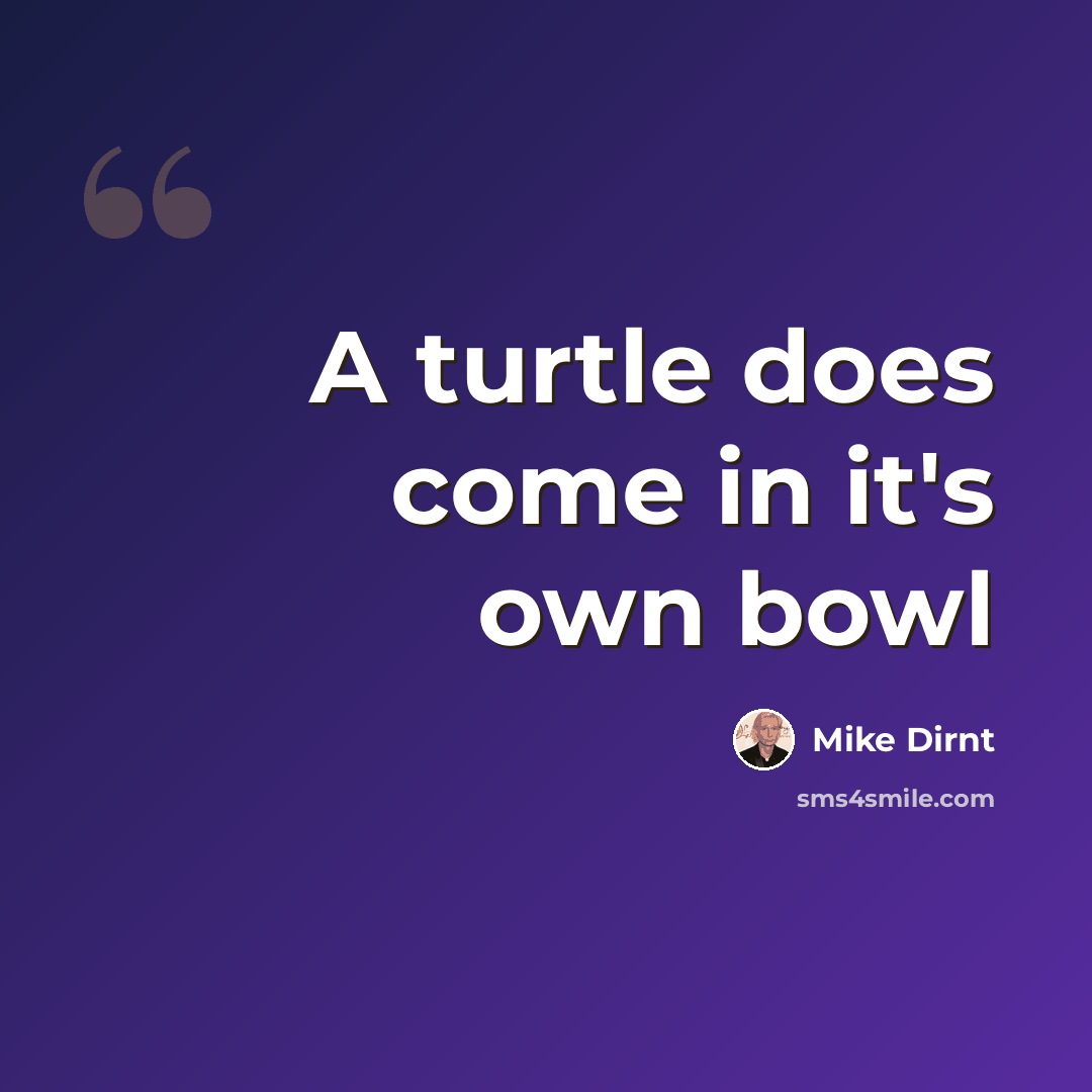 “A turtle does come in it's own bowl” quote by Mike Dirnt