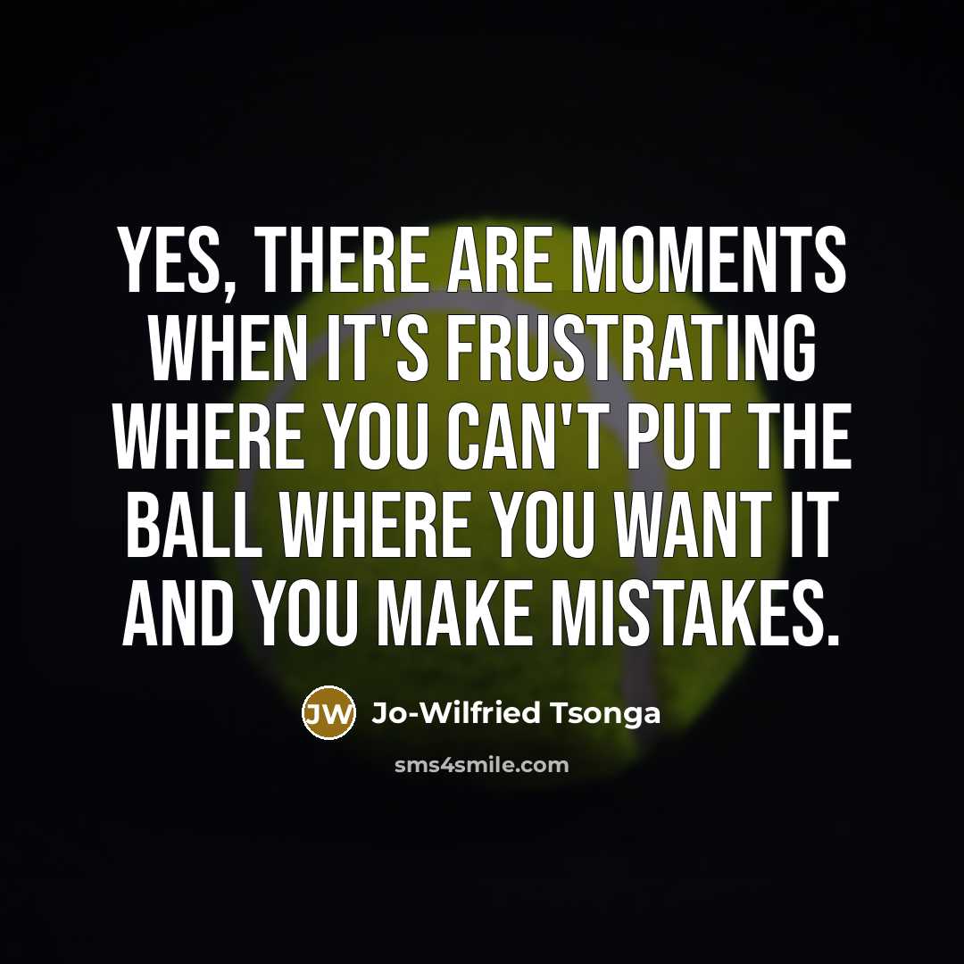 “Yes, there are moments when it's frustrating where you can't put the ball where you want it and you make mistakes.” quote by Jo-Wilfried Tsonga