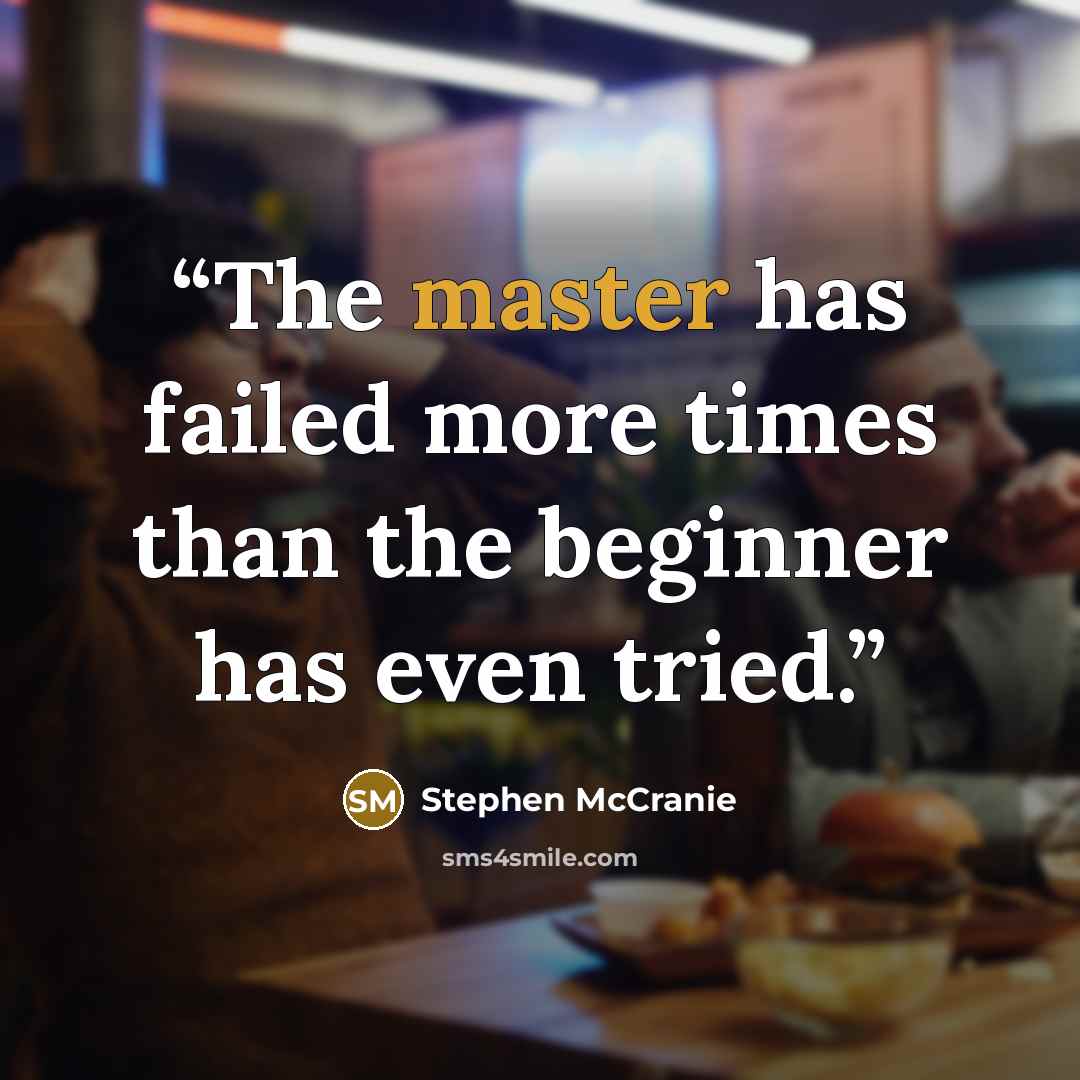 “The master has failed more times than the beginner has even tried.” quote by Stephen McCranie