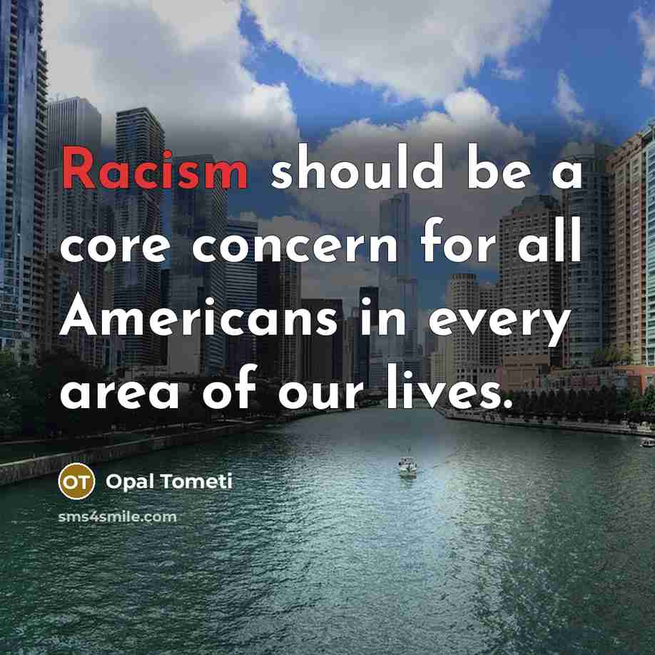 “Racism should be a core concern for all Americans in every area of our lives.” quote by Opal Tometi
