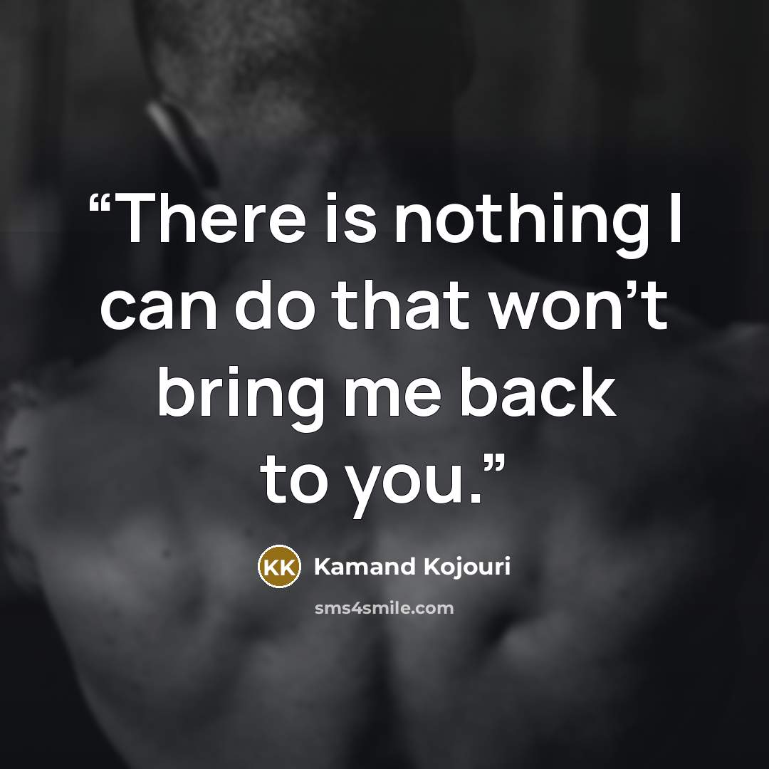 “There is nothing I can do that won’t bring me back to you.” quote by Kamand Kojouri
