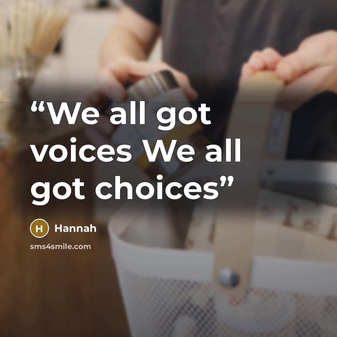 “We all got voices We all got choices” quote by Hannah