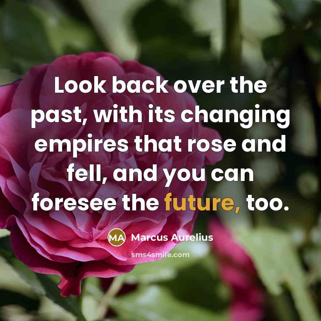 “Look back over the past, with its changing empires that rose and fell, and you can foresee the future, too.” quote by Marcus Aurelius