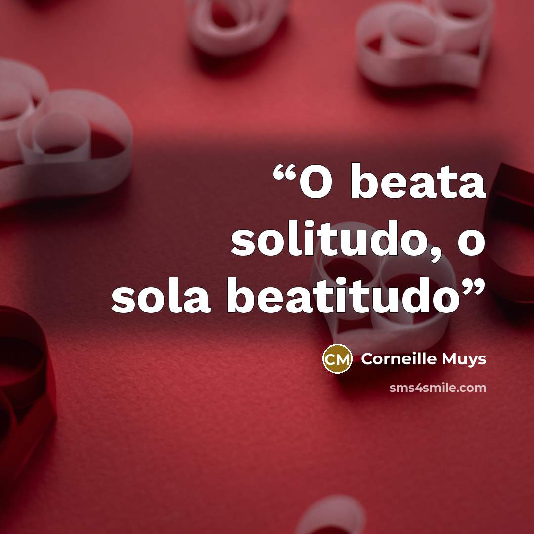 “O beata solitudo, o sola beatitudo” quote by Corneille Muys