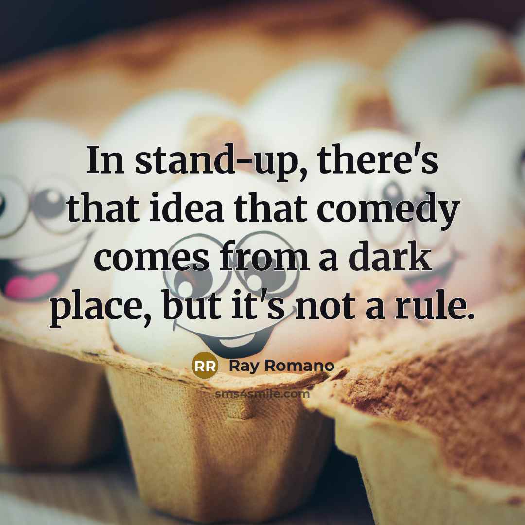 “In stand-up, there's that idea that comedy comes from a dark place, but it's not a rule.” quote by Ray Romano
