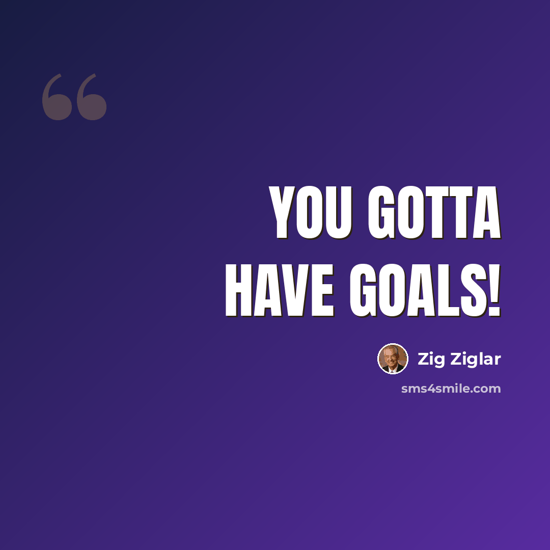 “You gotta have goals!” quote by Zig Ziglar