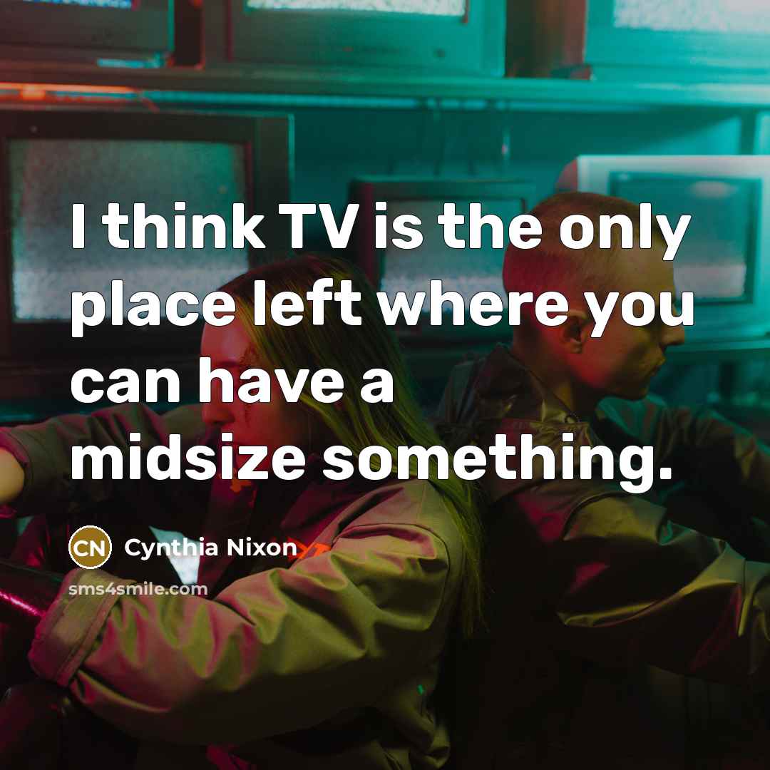 “I think TV is the only place left where you can have a midsize something.” quote by Cynthia Nixon