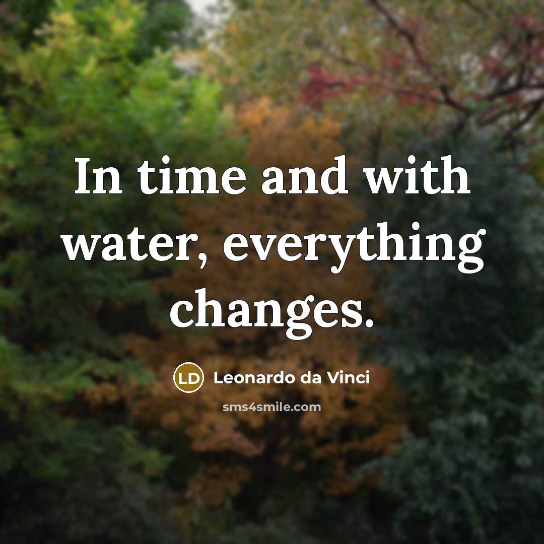 “In time and with water, everything changes.” quote by Leonardo da Vinci