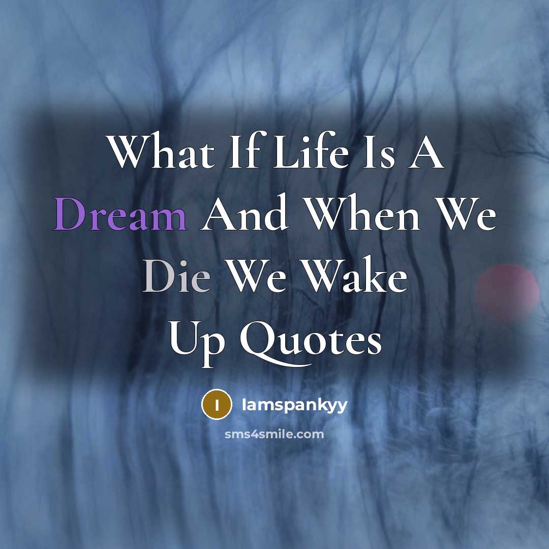 “What If Life Is A Dream And When We Die We Wake Up Quotes” quote by Iamspankyy