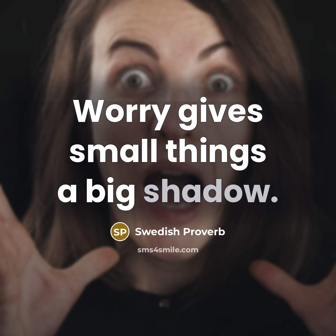 “Worry gives small things a big shadow.” quote by Swedish Proverb