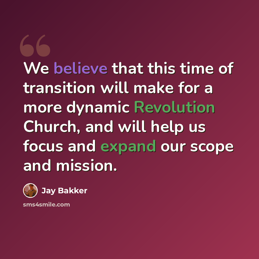 “We believe that this time of transition will make for a more dynamic Revolution Church, and will help us focus and expand our scope and mission.” quote by Jay Bakker