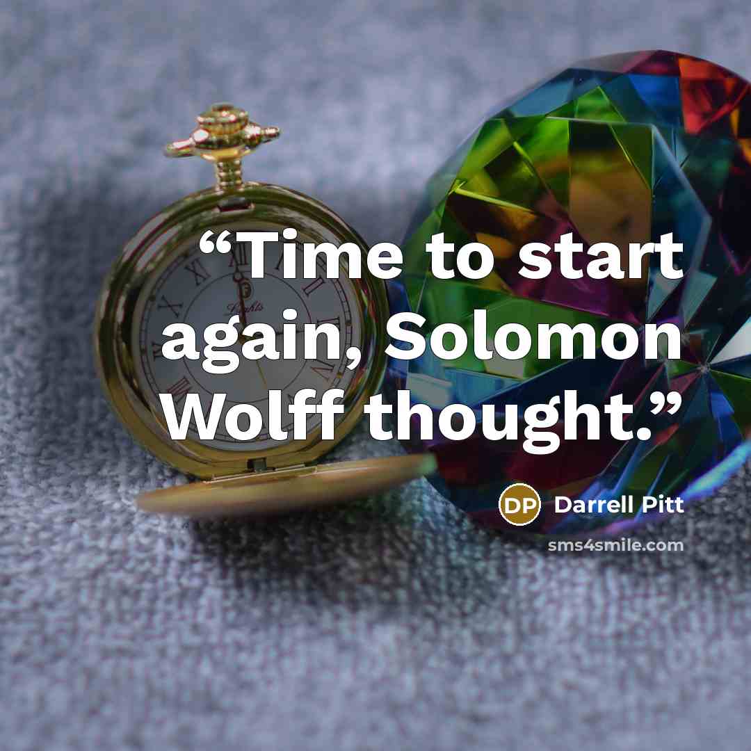 “Time to start again, Solomon Wolff thought.” quote by Darrell Pitt