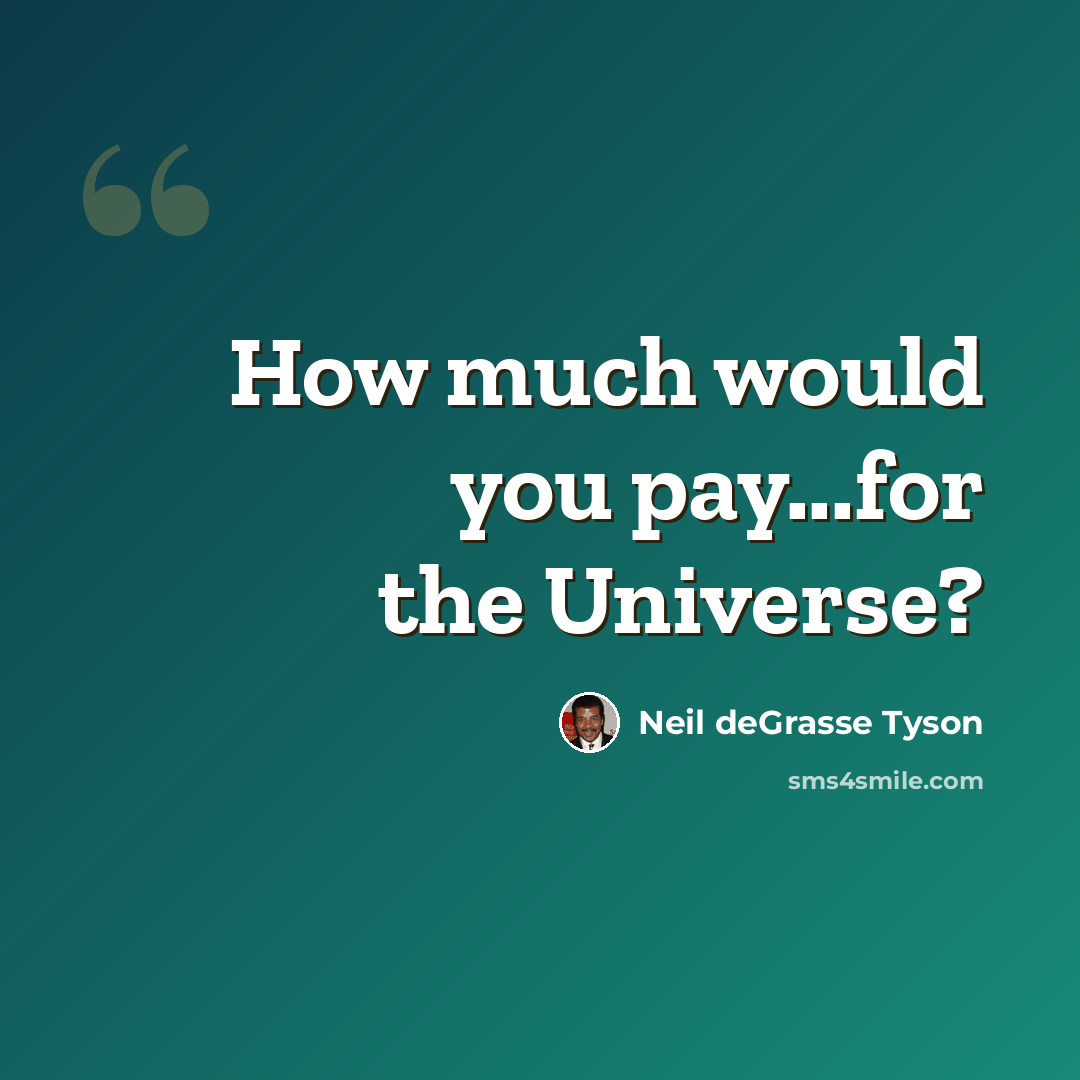 “How much would you pay...for the Universe?” quote by Neil deGrasse Tyson
