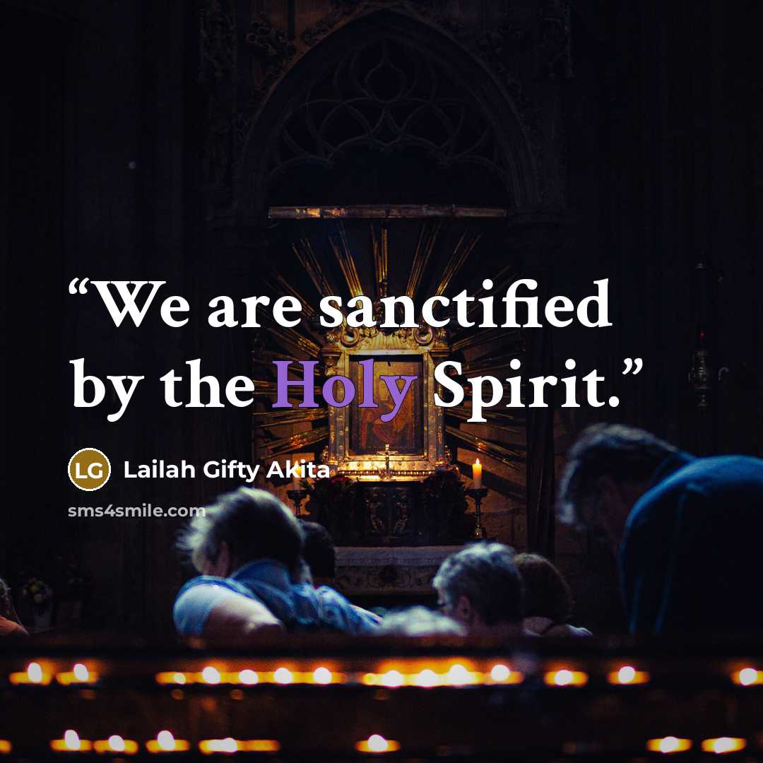 “We are sanctified by the Holy Spirit.” quote by Lailah Gifty Akita