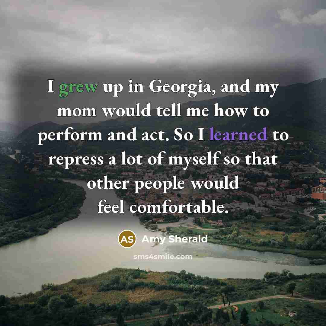 “I grew up in Georgia, and my mom would tell me how to perform and act. So I learned to repress a lot of myself so that other people would feel comfortable.” quote by Amy Sherald
