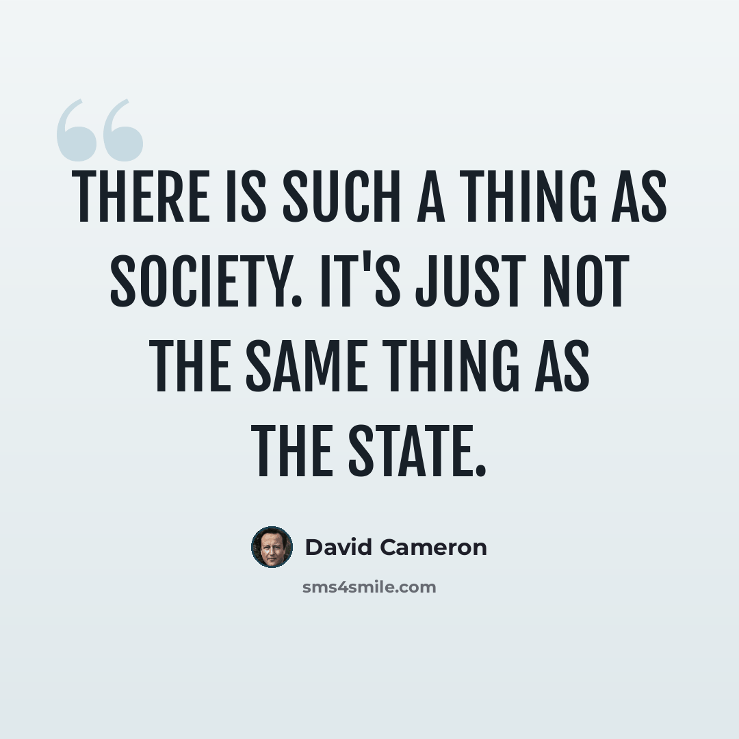 “There is such a thing as society. It's just not the same thing as the state.” quote by David Cameron