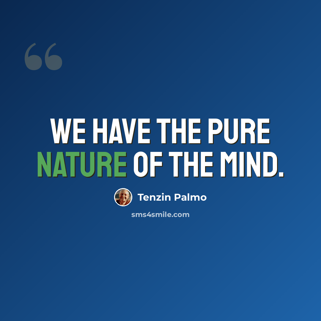 “We have the pure nature of the mind.” quote by Tenzin Palmo