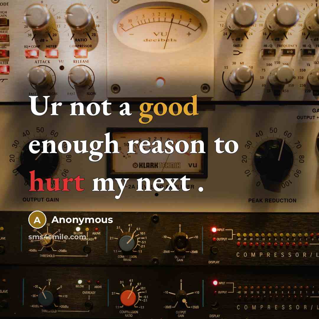 “Ur not a good enough reason to hurt my next .” quote by Anonymous