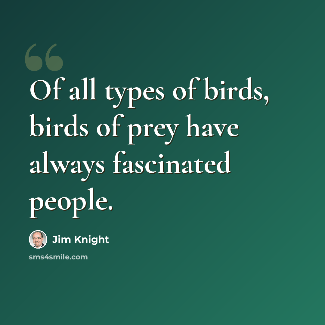 “Of all types of birds, birds of prey have always fascinated people.” quote by Jim Knight