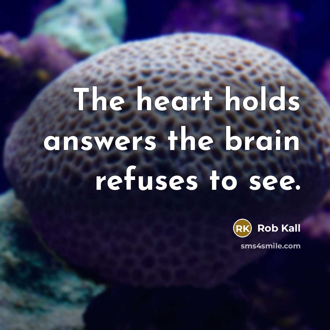 “The heart holds answers the brain refuses to see.” quote by Rob Kall