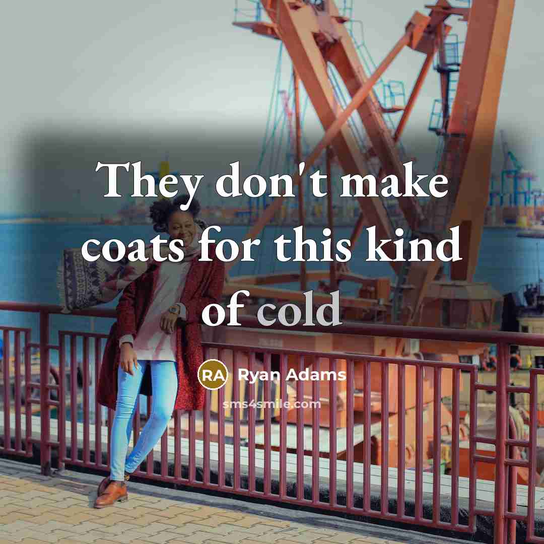 “They don't make coats for this kind of cold” quote by Ryan Adams