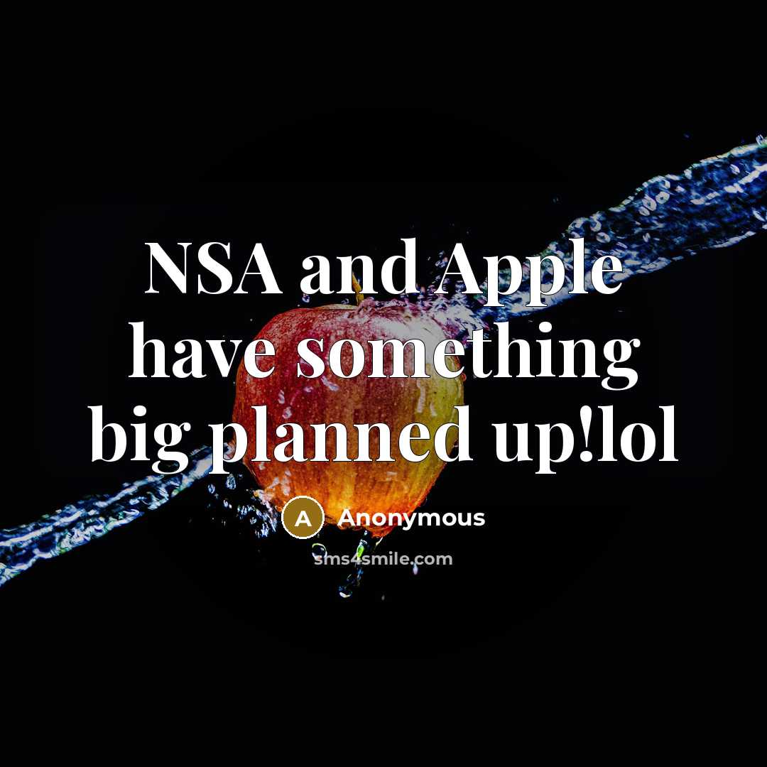 “NSA and Apple have something big planned up!lol” quote by Anonymous