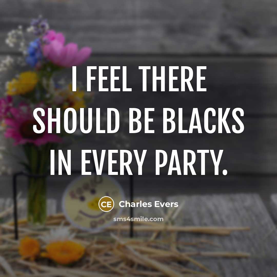 “I feel there should be blacks in every Party.” quote by Charles Evers