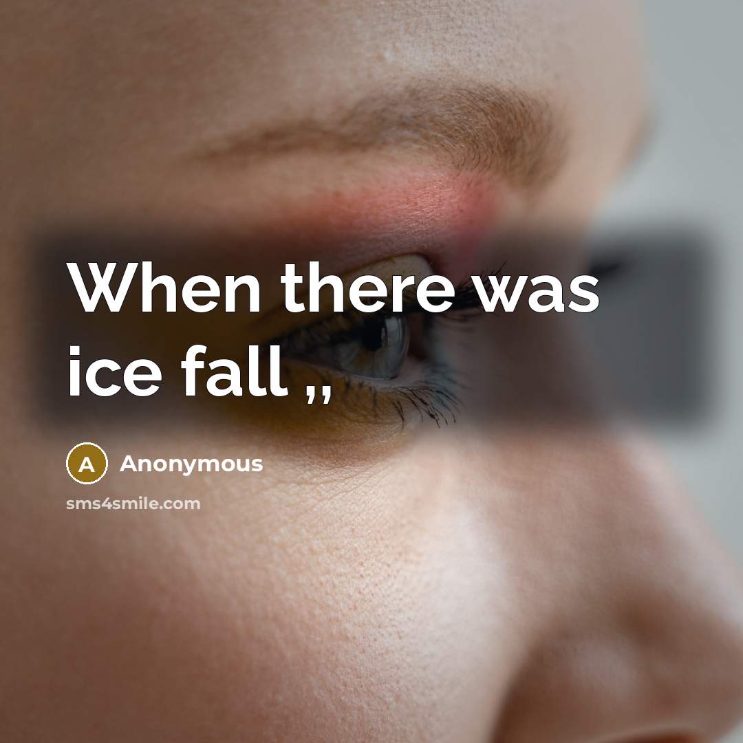 “When there was ice fall ,,” quote by Anonymous