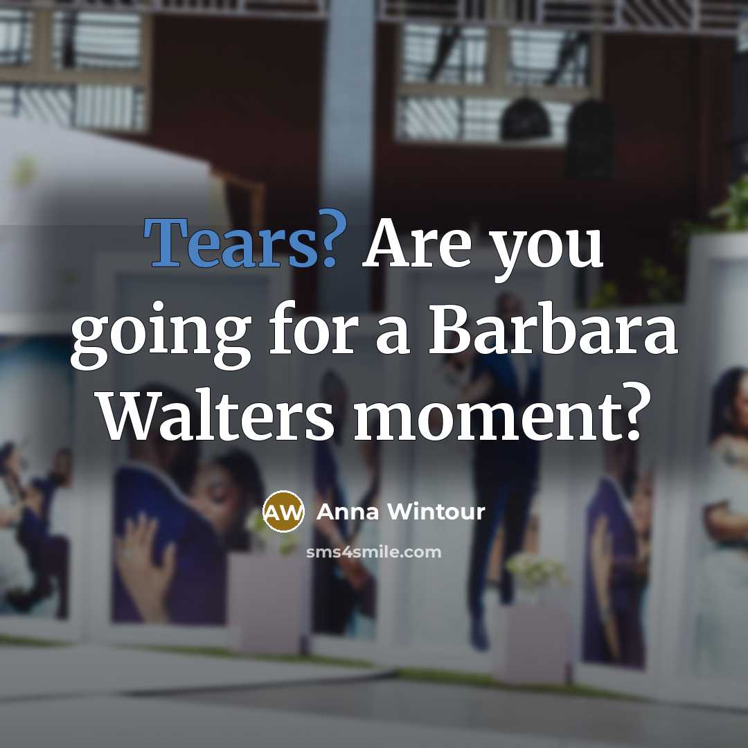 “Tears? Are you going for a Barbara Walters moment?” quote by Anna Wintour