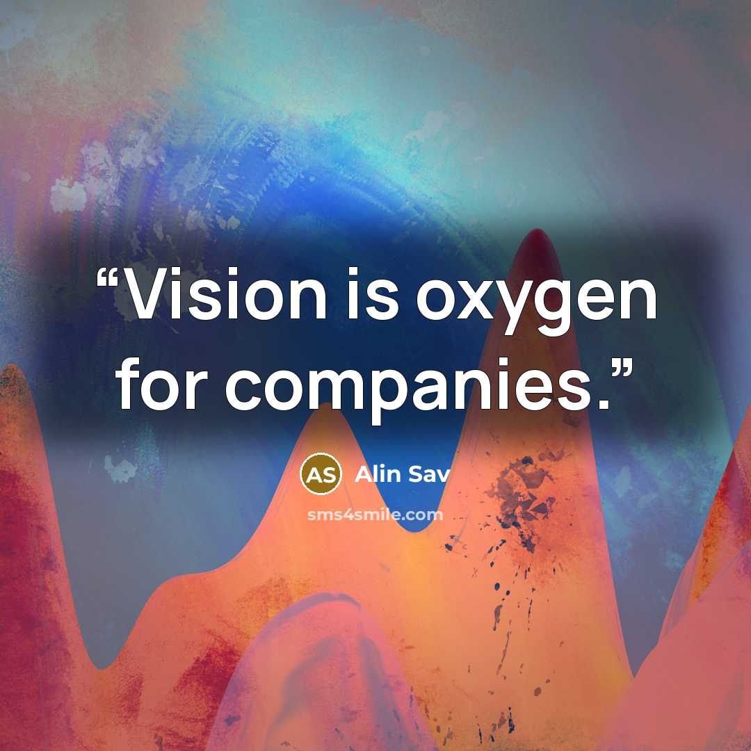 “Vision is oxygen for companies.” quote by Alin Sav