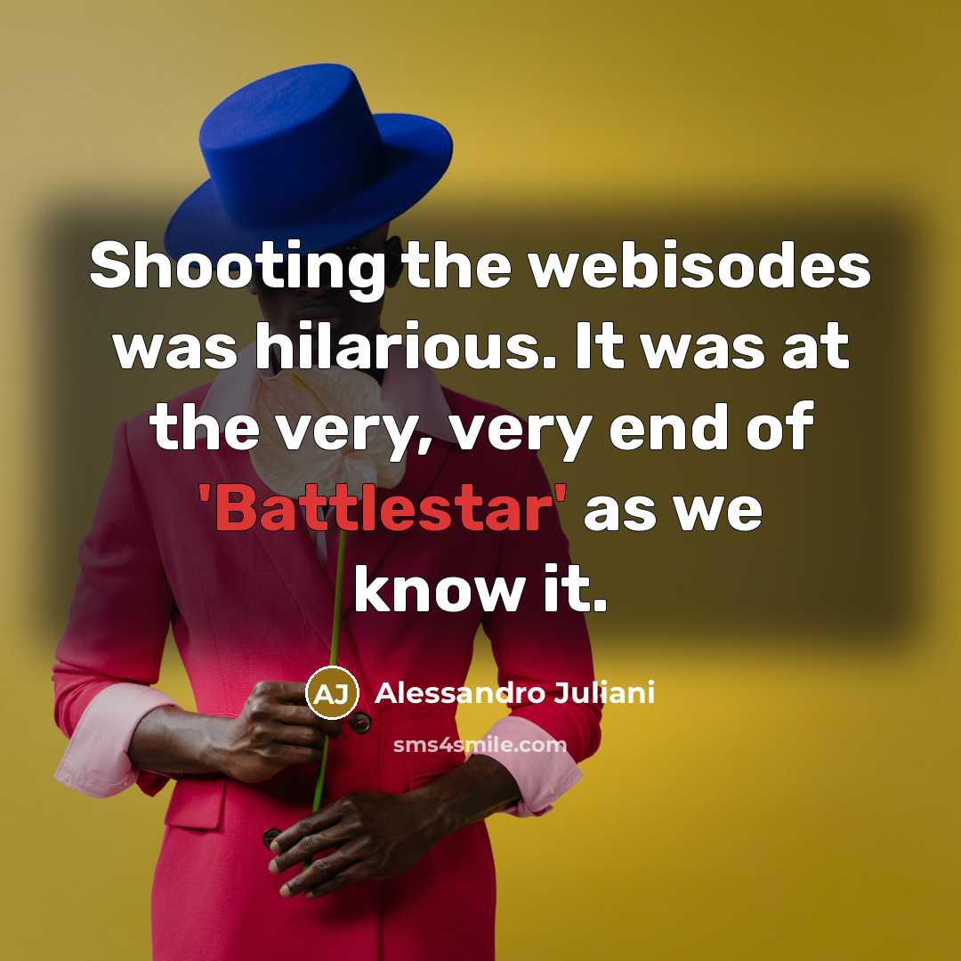 “Shooting the webisodes was hilarious. It was at the very, very end of 'Battlestar' as we know it.” quote by Alessandro Juliani