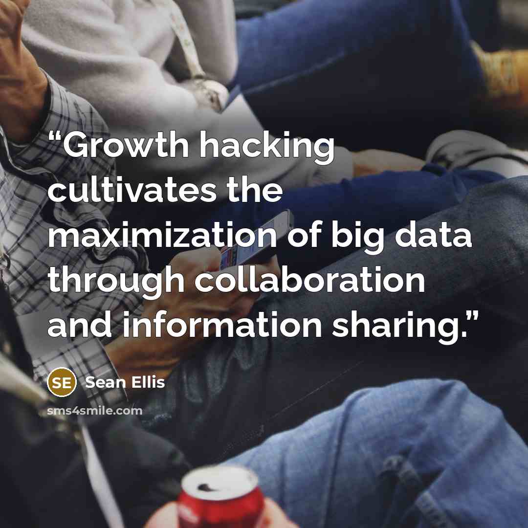 “Growth hacking cultivates the maximization of big data through collaboration and information sharing.” quote by Sean Ellis