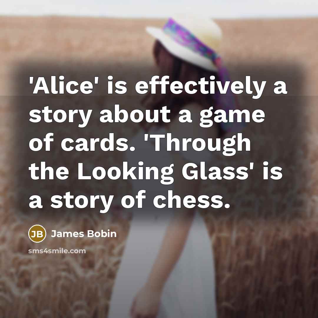 “'Alice' is effectively a story about a game of cards. 'Through the Looking Glass' is a story of chess.” quote by James Bobin