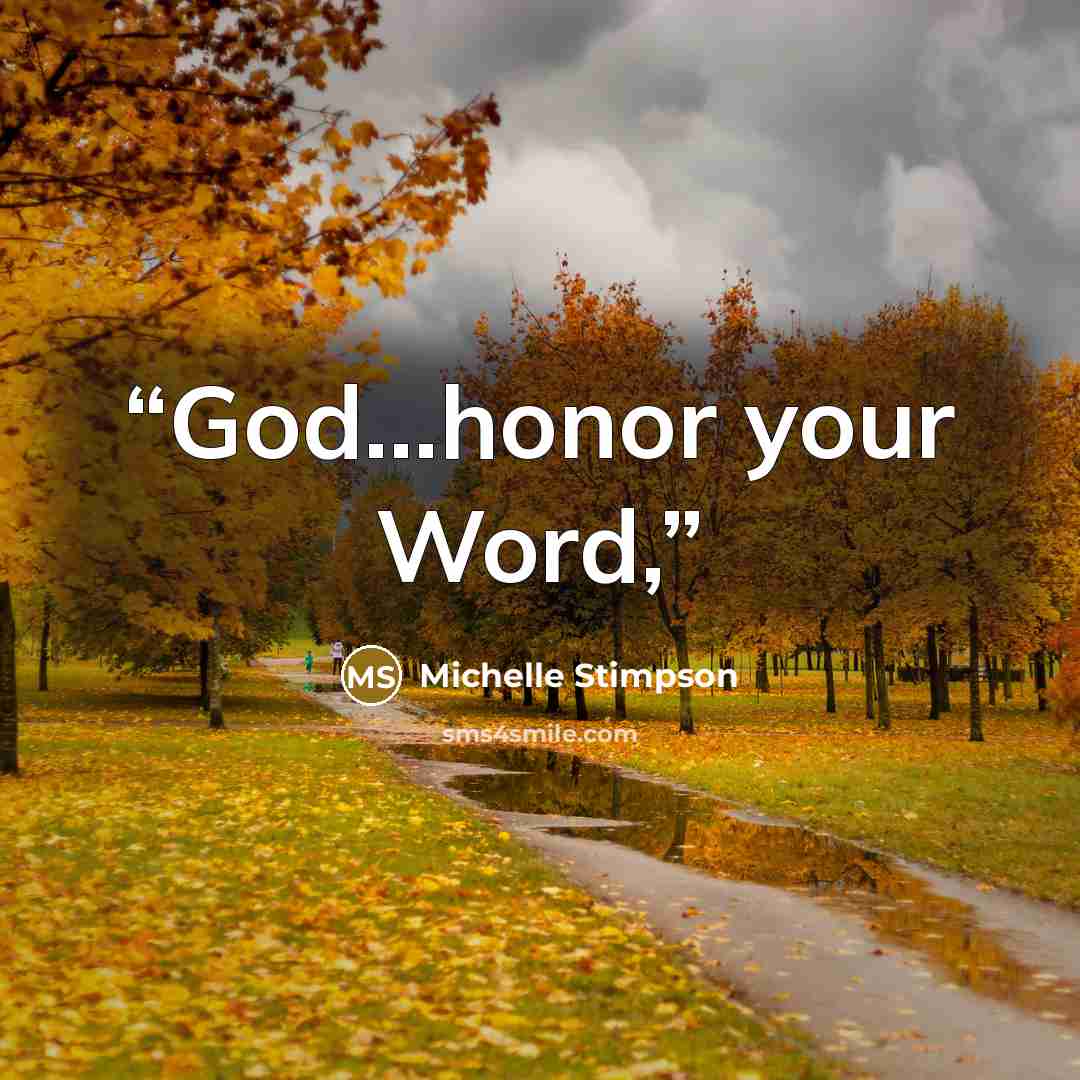 “God…honor your Word,” quote by Michelle Stimpson