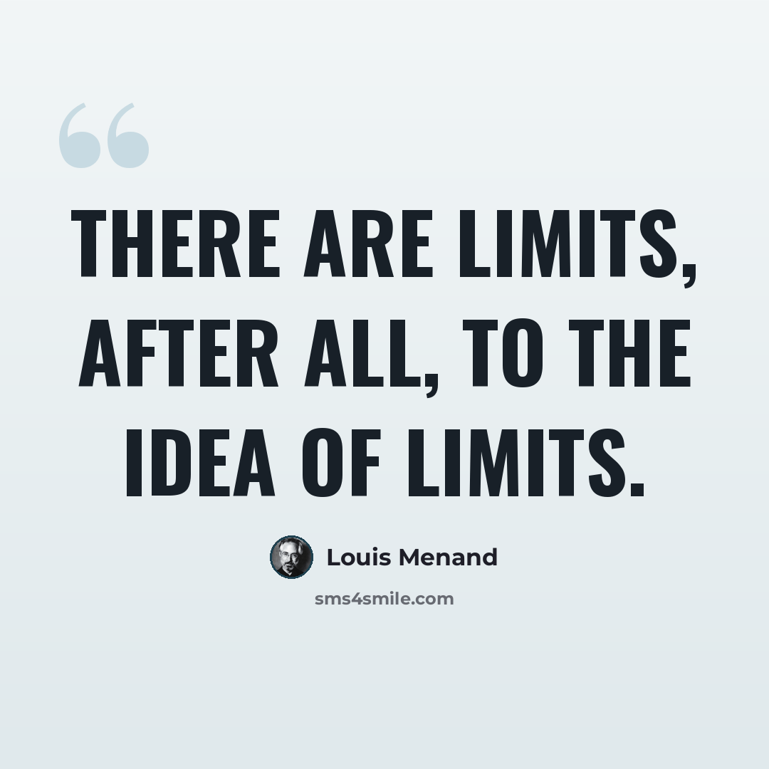 “There are limits, after all, to the idea of limits.” quote by Louis Menand