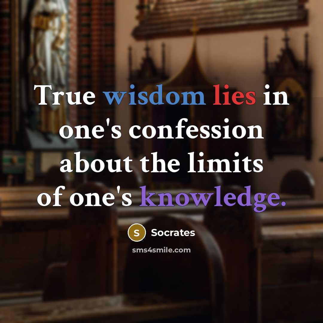 “True wisdom lies in one's confession about the limits of one's knowledge.” quote by Socrates