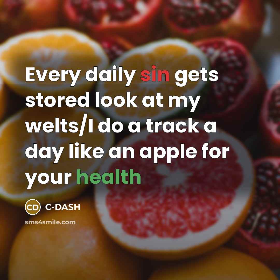 “Every daily sin gets stored look at my welts/I do a track a day like an apple for your health” quote by C-DASH