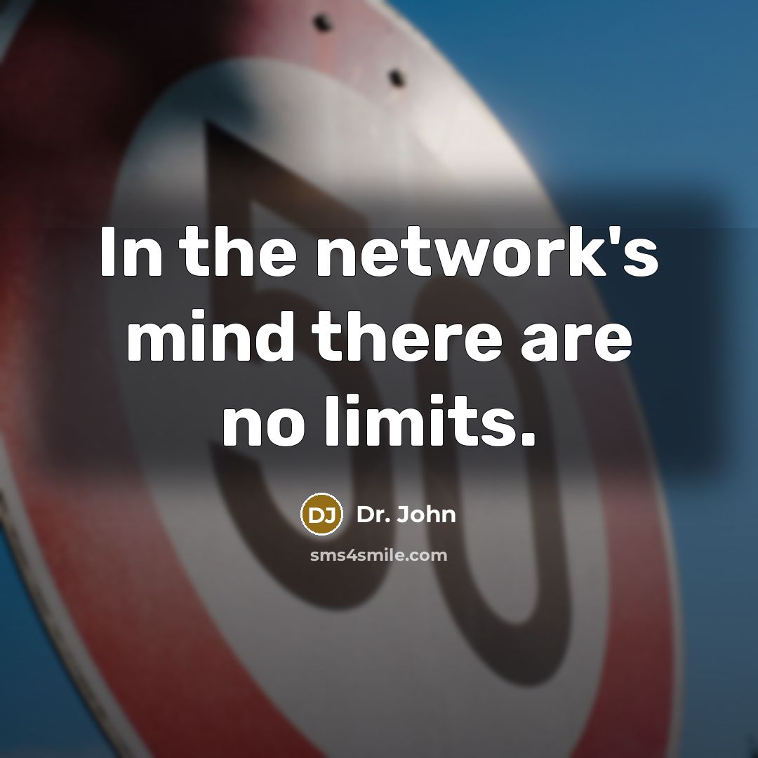 “In the network's mind there are no limits.” quote by Dr. John