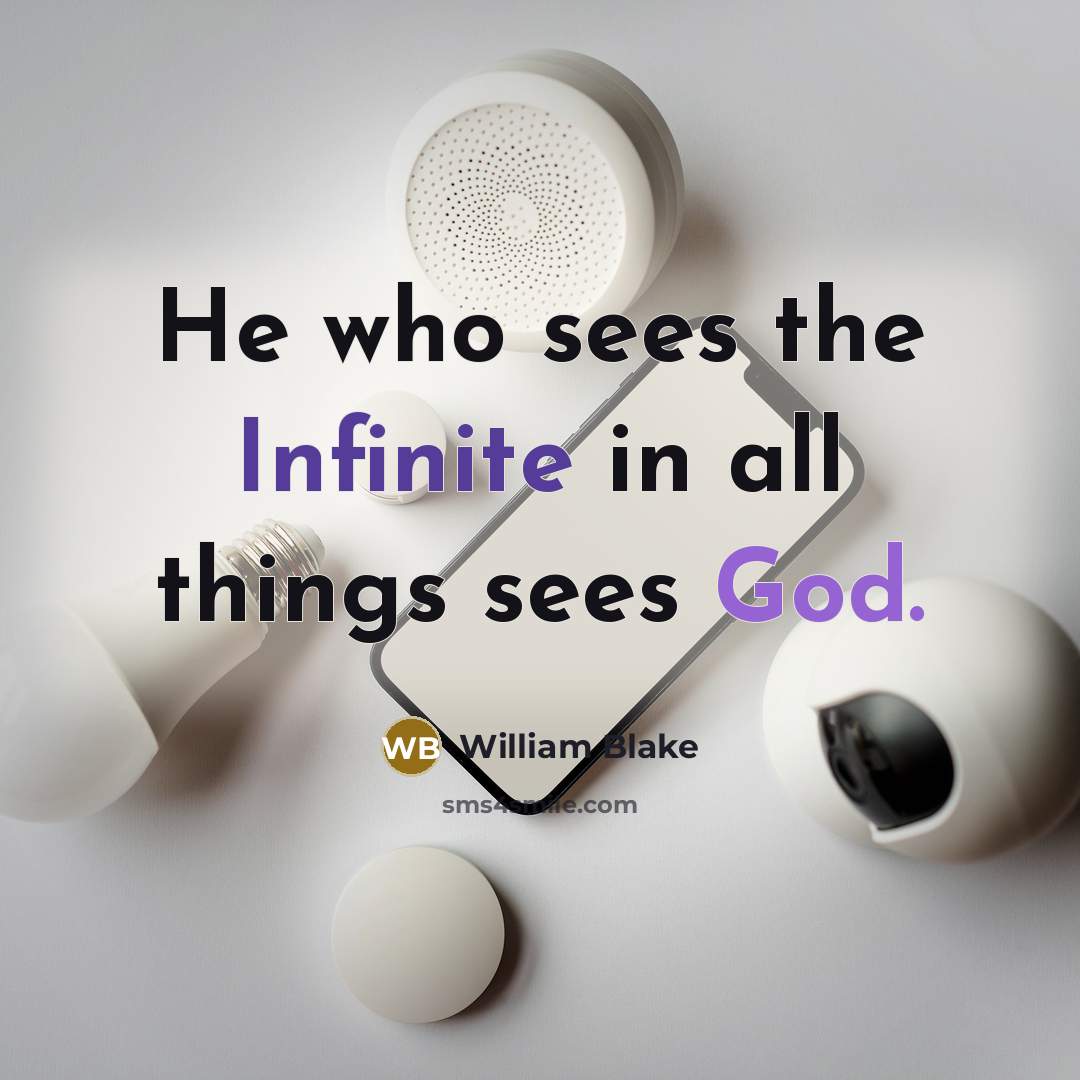 “He who sees the Infinite in all things sees God.” quote by William Blake