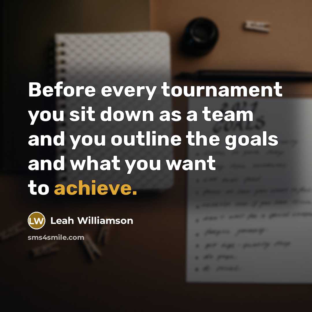 “Before every tournament you sit down as a team and you outline the goals and what you want to achieve.” quote by Leah Williamson