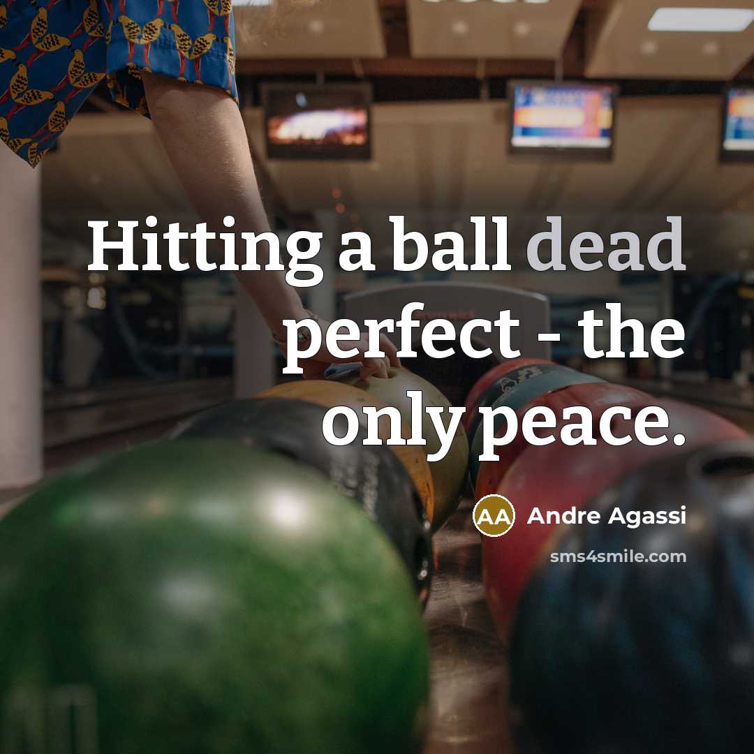 “Hitting a ball dead perfect - the only peace.” quote by Andre Agassi