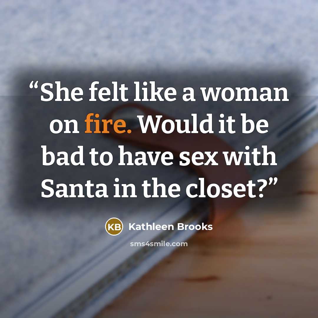 “She felt like a woman on fire. Would it be bad to have sex with Santa in the closet?” quote by Kathleen Brooks