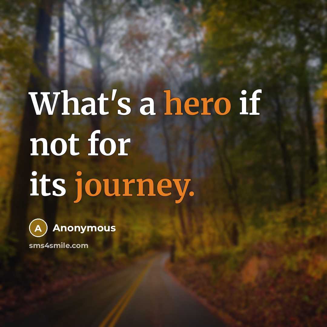 “What's a hero if not for its journey.” quote by Anonymous