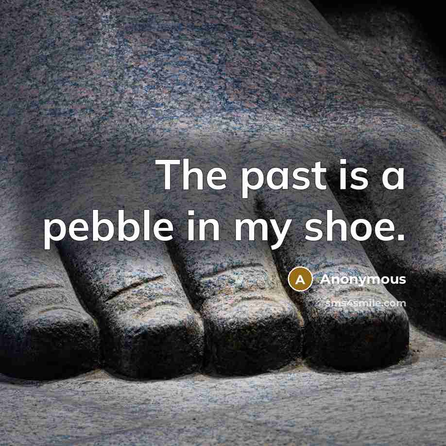“The past is a pebble in my shoe.” quote by Anonymous