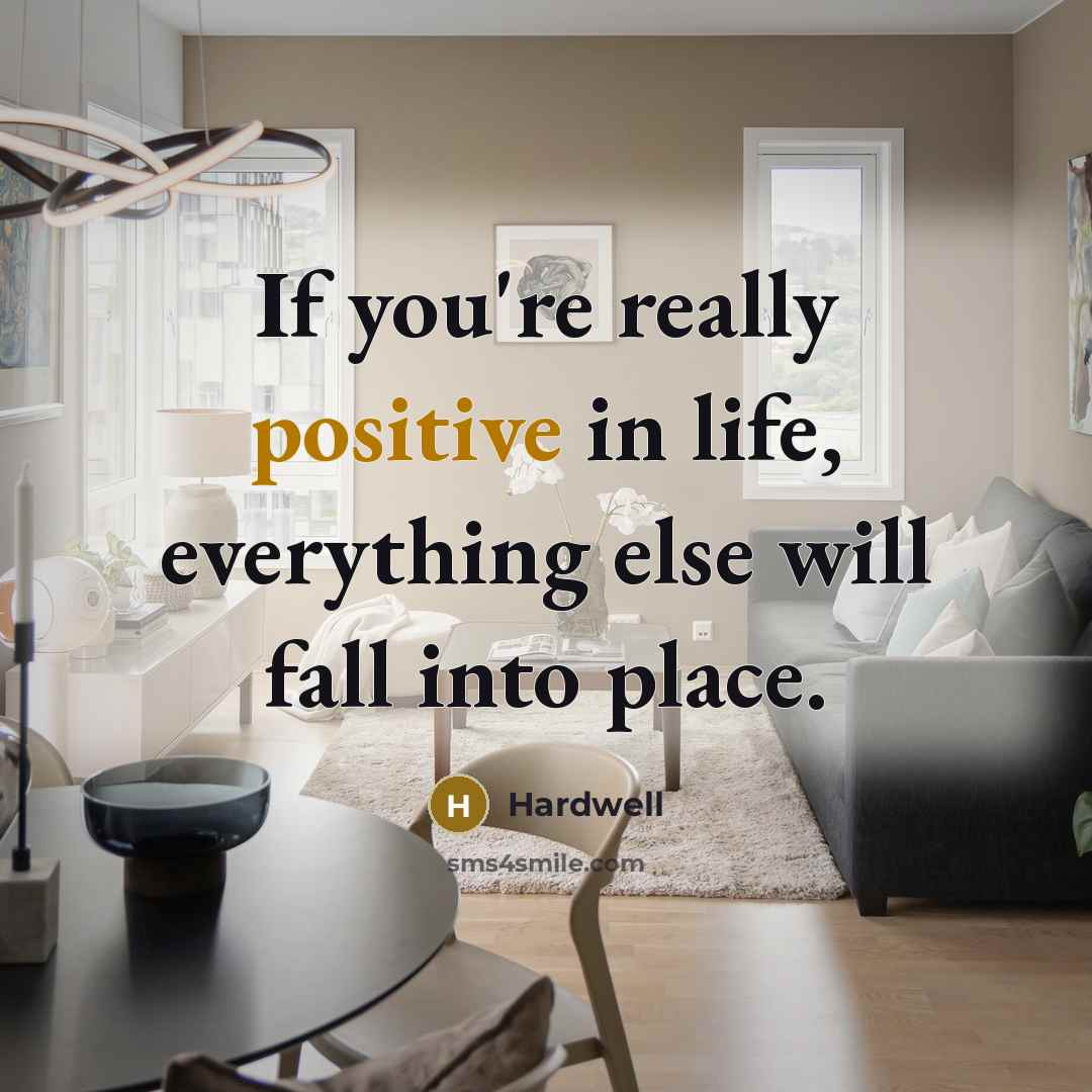 “If you're really positive in life, everything else will fall into place.” quote by Hardwell